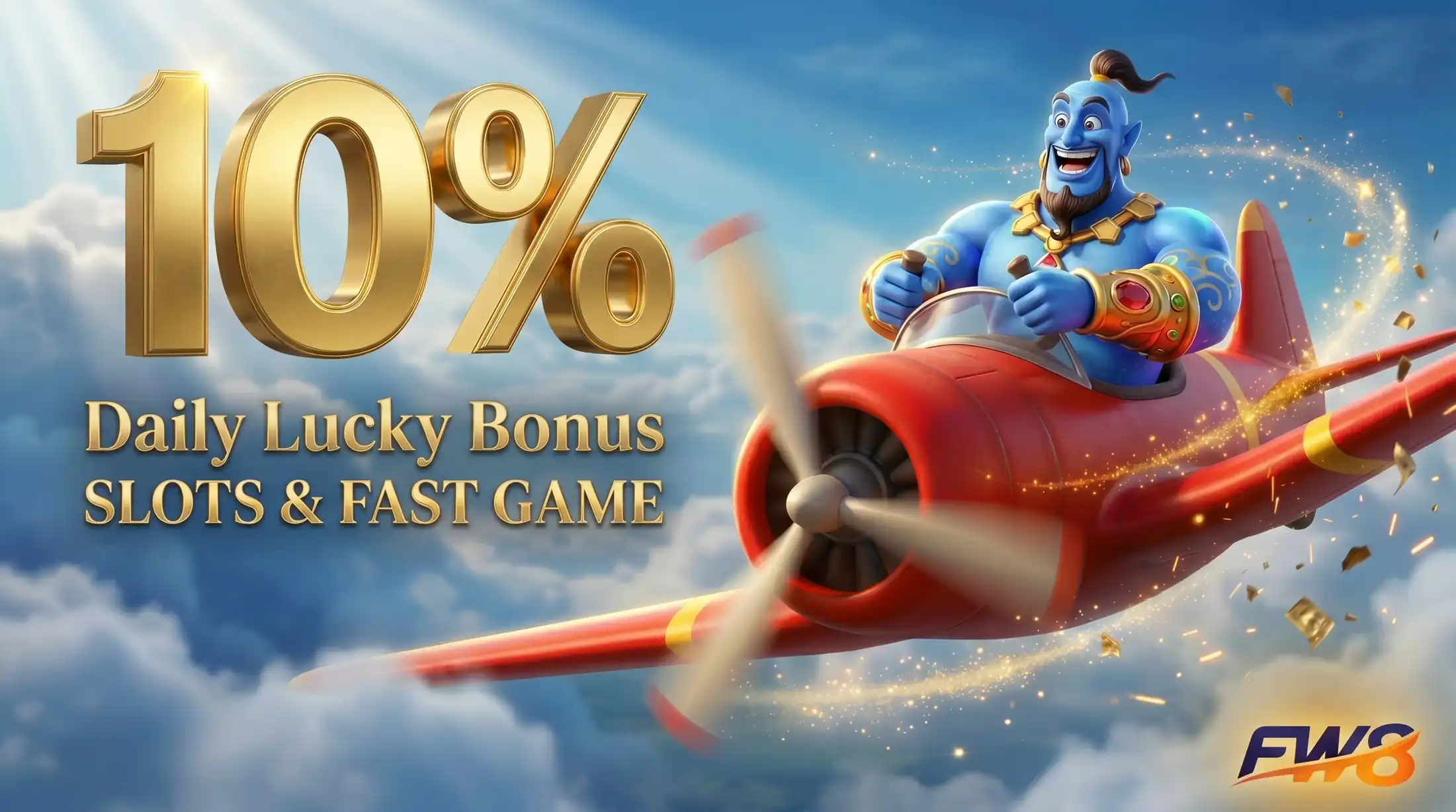 FW8 10% Daily Lucky Bonus for Slots and Fast Games