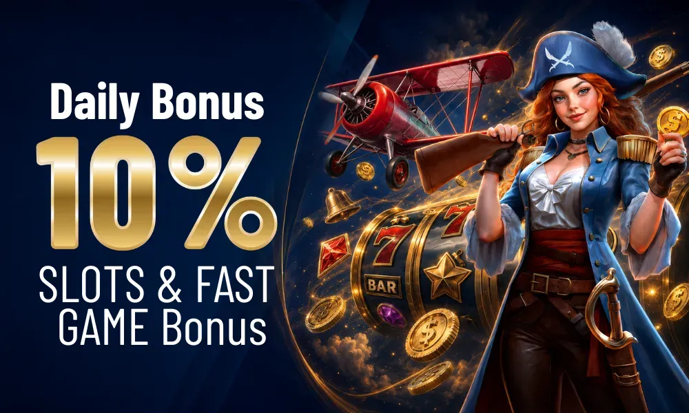 FW8 10% Daily Lucky Bonus for Slots and Fast Games