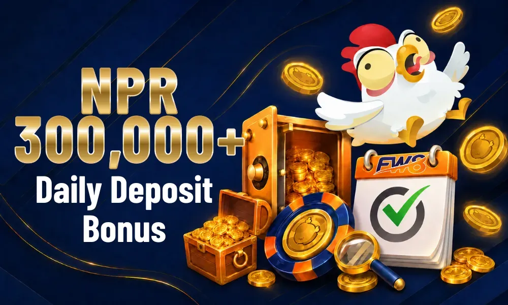 FW8 NPR 300,000 Daily Deposit Bonus Program for High Rollers in Nepal